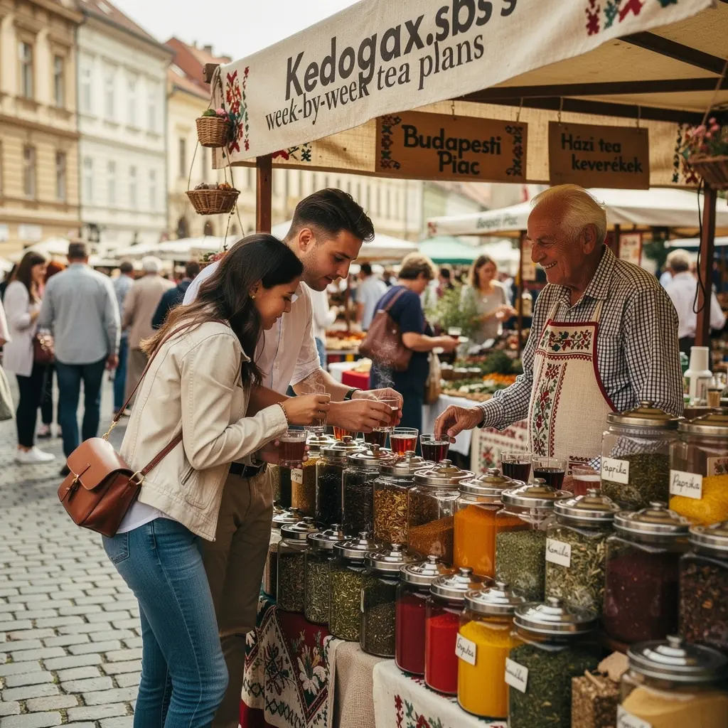 Hétfői tea terv, amely bemutatja az adott hét fűszeres teáit.