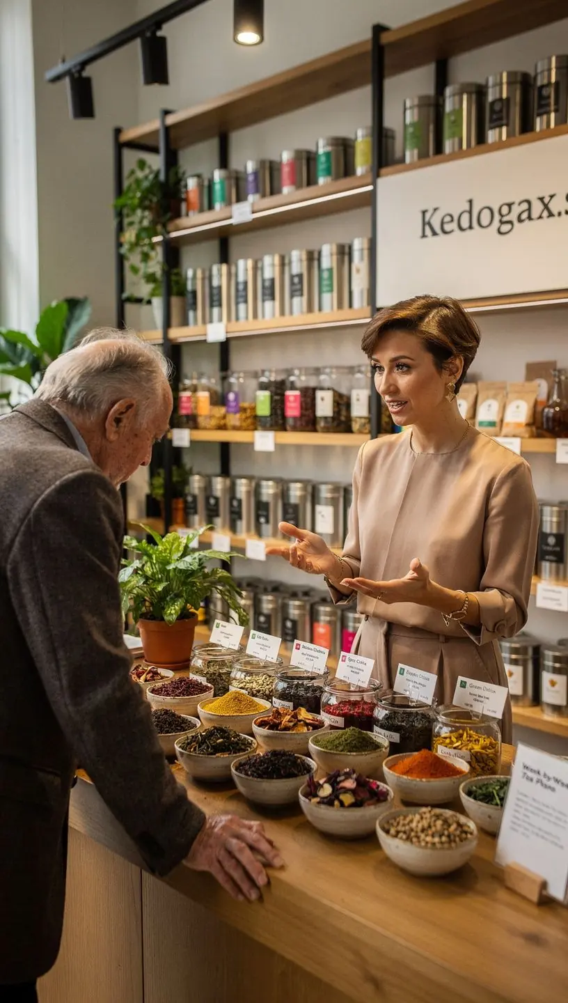 Gyönyörű csésze tea, mellette különféle fűszerek és adalékok.
