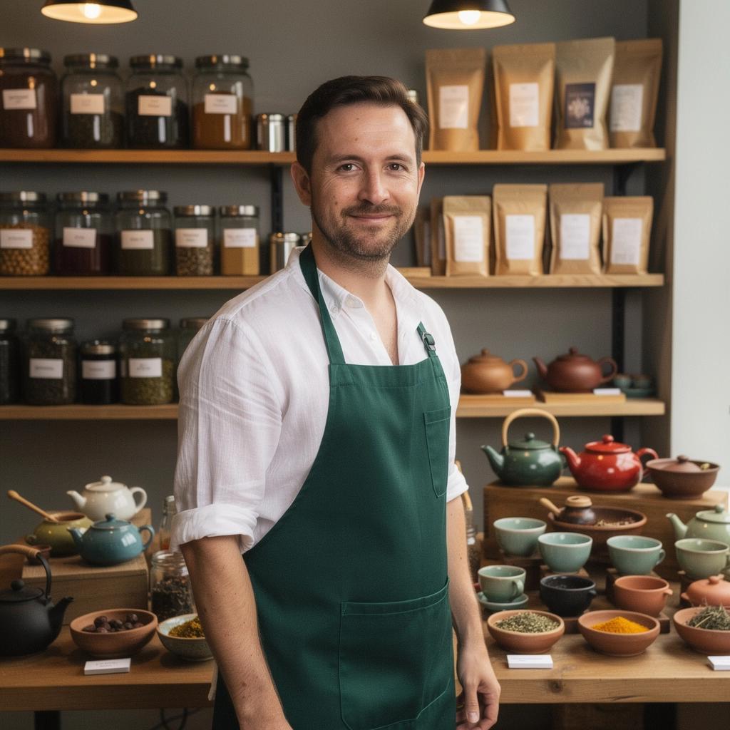 Friss zöld tea levelek, mellette fűszerek és ízesítők szépen elrendezve.