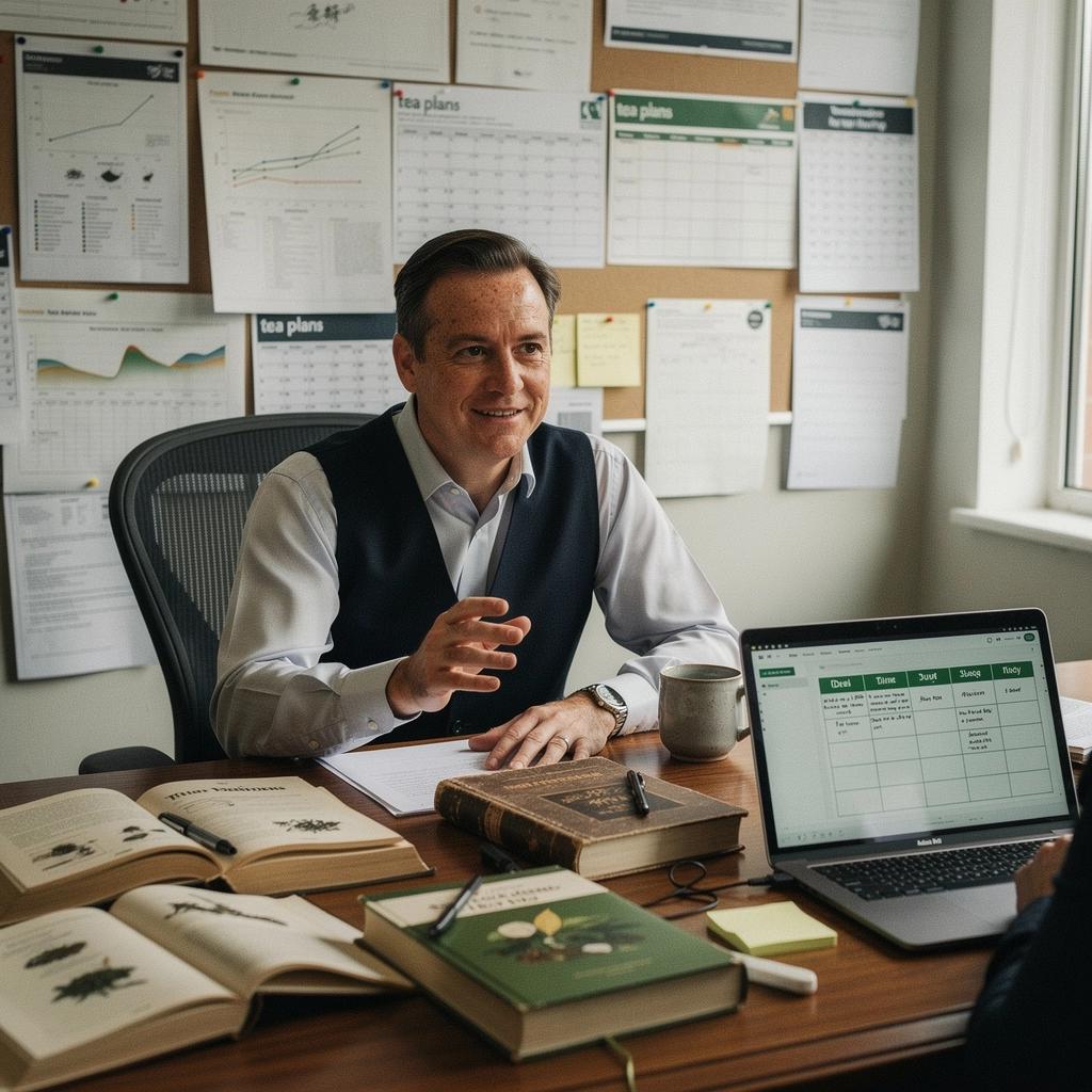 Egy csésze gőzölgő tea, díszítve különféle fűszerekkel és mézzel.